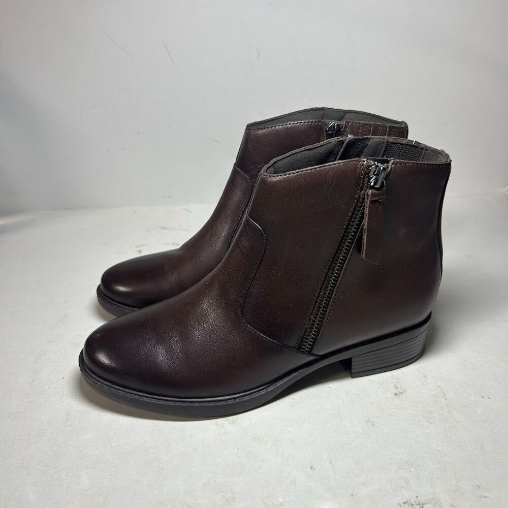 Easy Spirit Womens 6.5 M Dark Brown Lacy Leather Ankle Booties DISPLAY KO7
